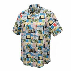 NWOT RSVLTS Teenage Mutant Ninja Turtles (TMNT) Comic Style Button Down Shirt XL